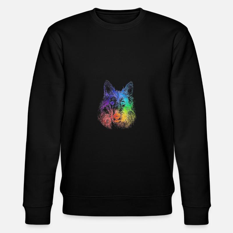 rainbow dog - Stanley/Stella Unisex Bio-Sweatshirt CHANGER  - Schwarz