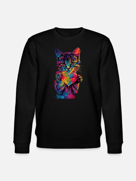 Katze - Stanley/Stella Unisex Bio-Sweatshirt CHANGER  - Schwarz
