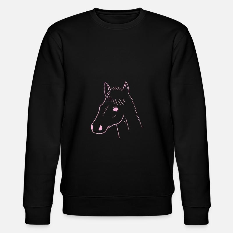 Pferd Zeichnung - Stanley/Stella Unisex Bio-Sweatshirt CHANGER  - Schwarz