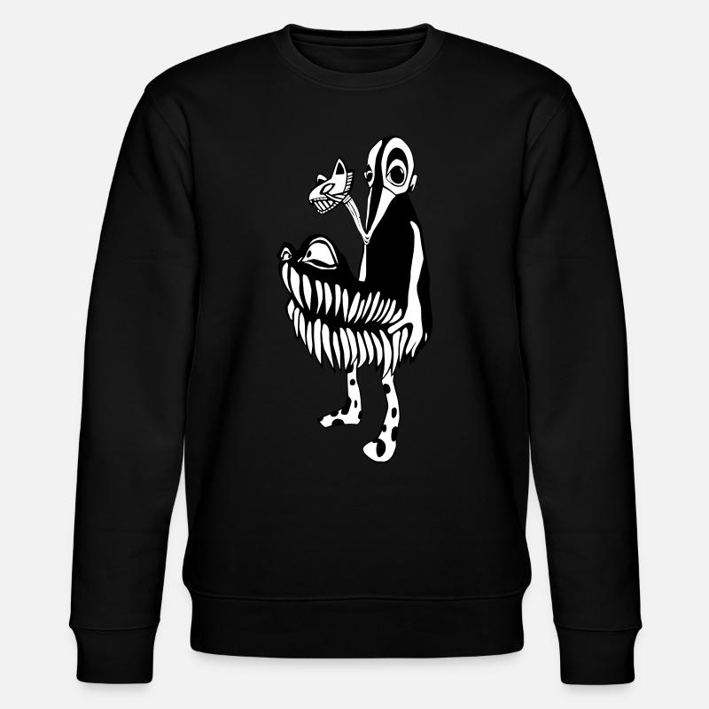 Monster Illustration karakter PUK-koder - Stanley/Stella økologisk unisex-sweatshirt CHANGER  - sort