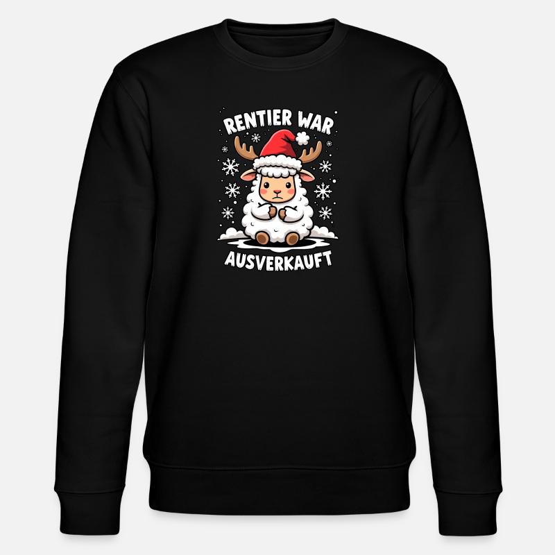 Schaf Rentier war ausverkauft - Stanley/Stella Unisex Bio-Sweatshirt CHANGER  - Schwarz