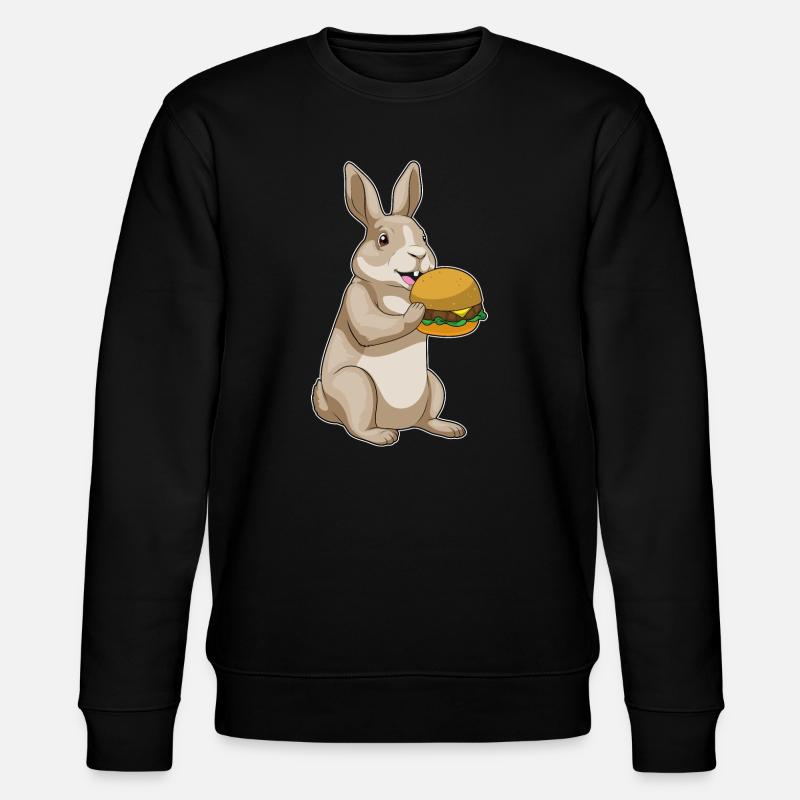 Hase Cheeseburger - Stanley/Stella Unisex Bio-Sweatshirt CHANGER - Schwarz