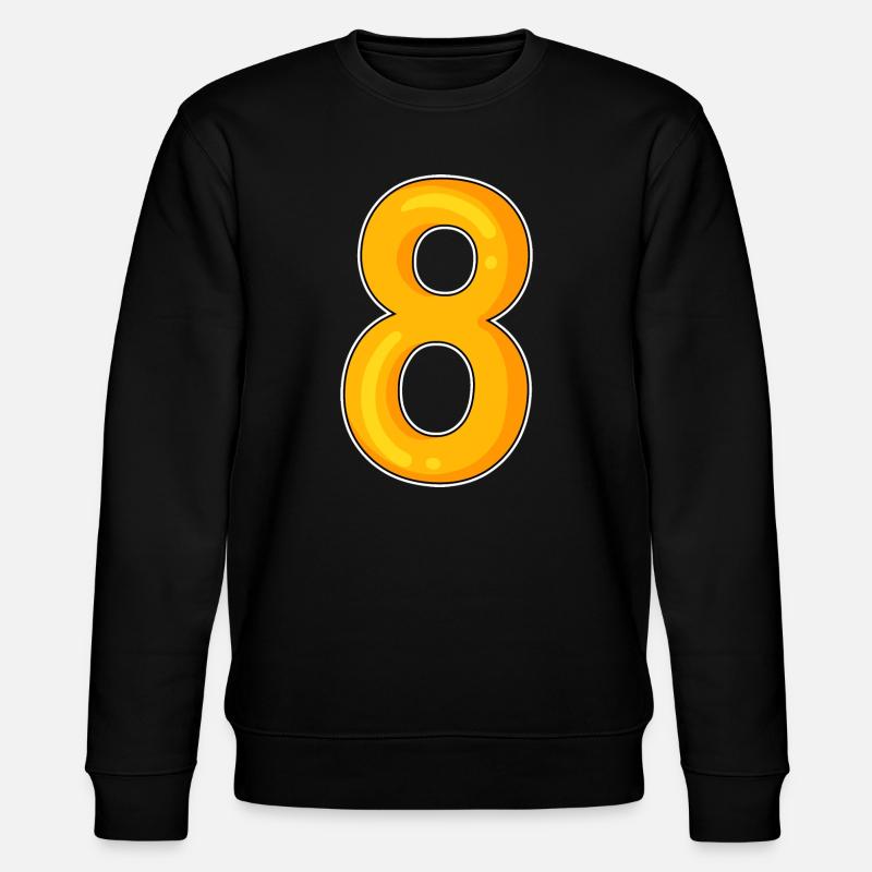 Numéro 8 Numéro Motif Jaune - Sweat bio CHANGER Stanley/Stella Unisexe - noir
