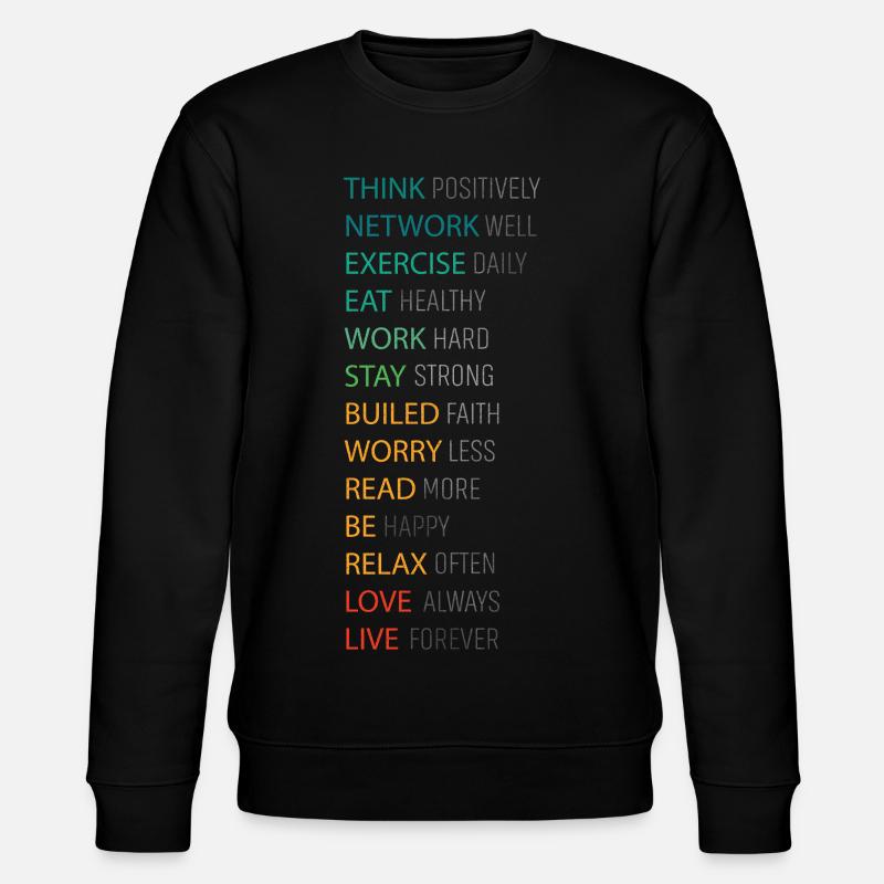 THINK POSITIVE - Stanley/Stella CHANGER Unisex Organic Sweatshirt - black