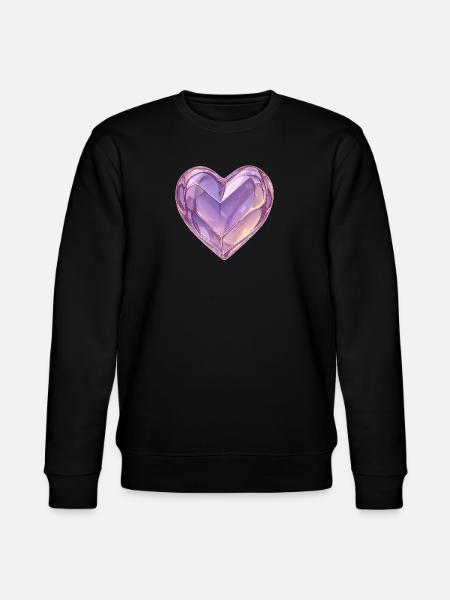 3D Glas Herz Lila - Stanley/Stella Unisex Bio-Sweatshirt CHANGER  - Schwarz