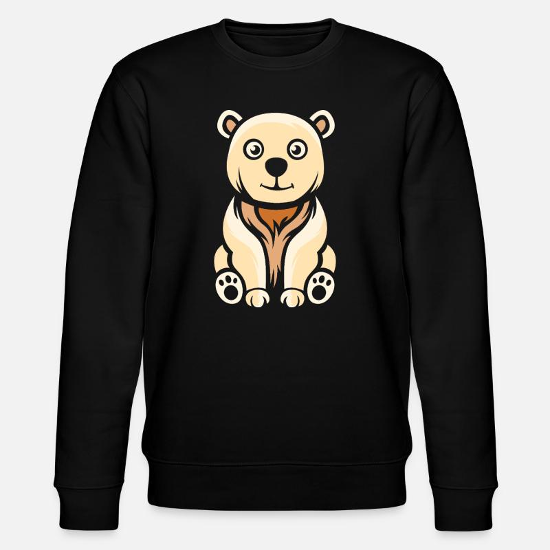 Niedlicher Cartoon-Eisbär Wintermotiv - Stanley/Stella Unisex Bio-Sweatshirt CHANGER  - Schwarz