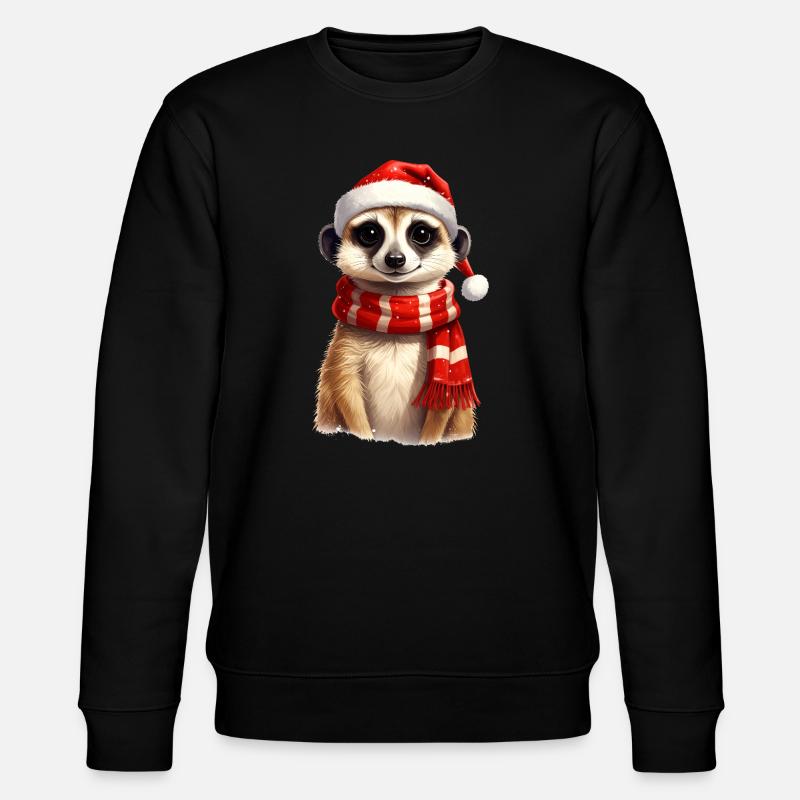 Erdmännchen zu Weihnachten - Stanley/Stella Unisex Bio-Sweatshirt CHANGER - Schwarz