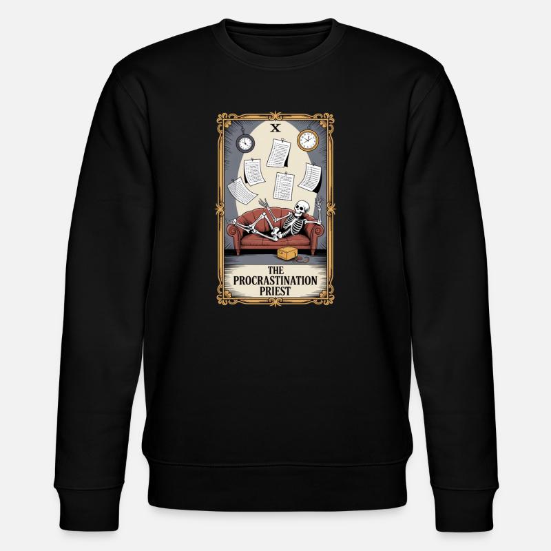 The Procrastination Priest Skelett Aufschieberitis - Stanley/Stella Unisex Bio-Sweatshirt CHANGER  - Schwarz