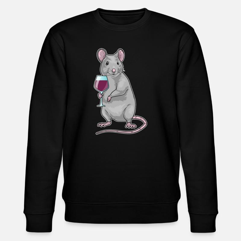Mouse Red Wine - Stanley/Stella CHANGER Unisex Organic Sweatshirt - black