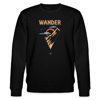 Berg Sonne Wolken - Wandern Motiv - Stanley/Stella Unisex Bio-Sweatshirt CHANGER  - Schwarz - Vorne - Nik (191cm) & Marisol (170cm)
