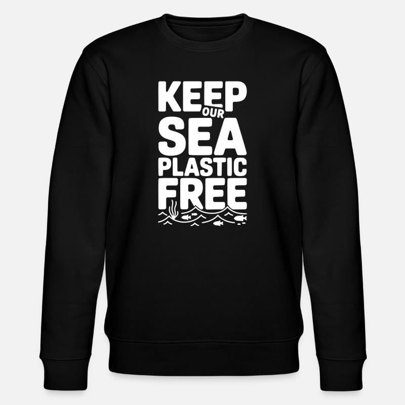 Keep Our Sea Plastic Free - Stanley/Stella CHANGER Unisex Organic Sweatshirt - black