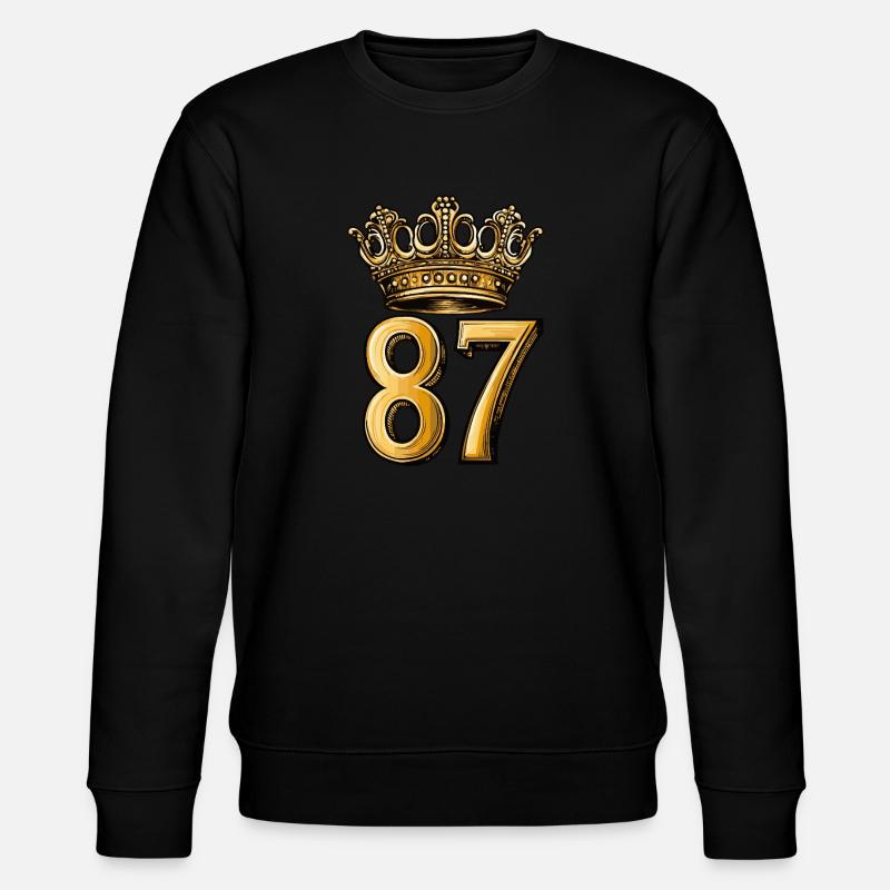 87 Zahl Krone - Stanley/Stella Unisex Bio-Sweatshirt CHANGER  - Schwarz