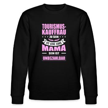 Tourismuskauffrau Sein Eine Ehre Mama Elternzeit - Stanley/Stella Unisex Bio-Sweatshirt CHANGER  - Schwarz - Vorne - Nik (191cm) & Marisol (170cm)
