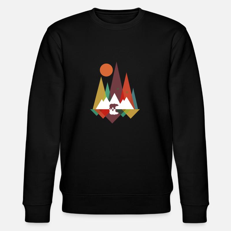 Bär in den Bergen - Stanley/Stella Unisex Bio-Sweatshirt CHANGER  - Schwarz