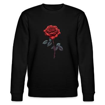 Rose rot dornen Blume - Stanley/Stella Unisex Bio-Sweatshirt CHANGER  - Schwarz - Vorne - Nik (191cm) & Marisol (170cm)