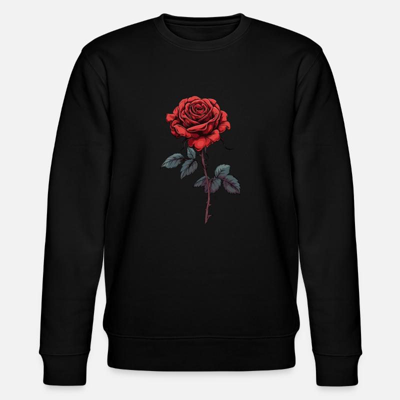 Rose Rouge Épines Fleur - Sweat bio CHANGER Stanley/Stella Unisexe - noir
