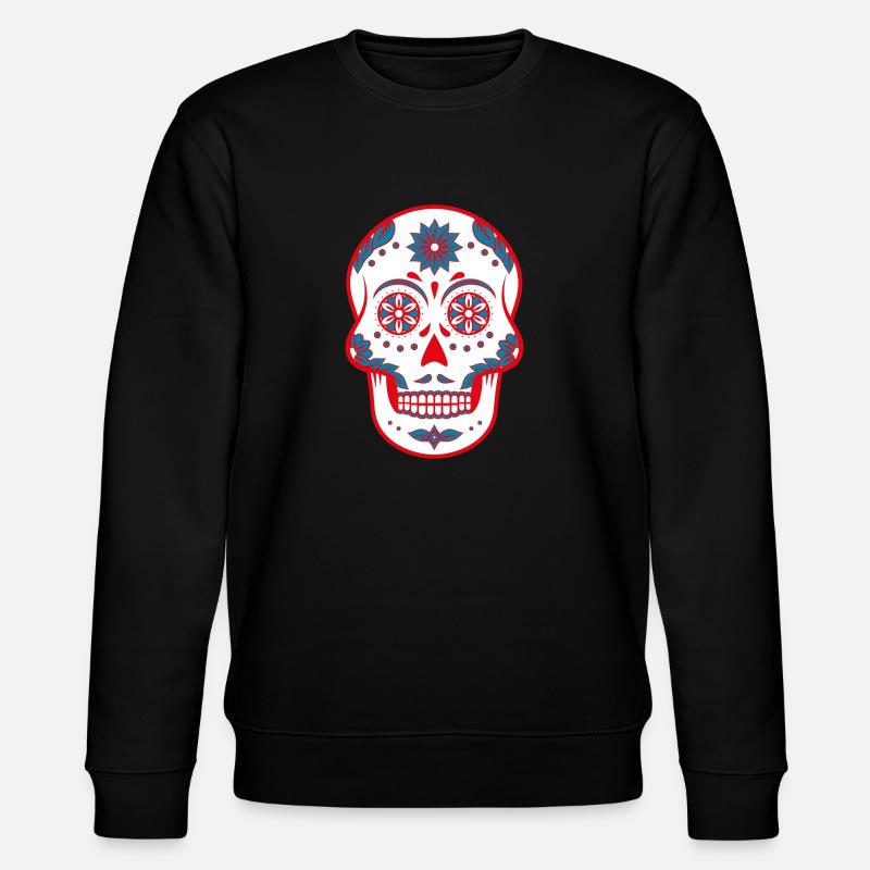 Sugar Skull / Totenkopf - Stanley/Stella Unisex Bio-Sweatshirt CHANGER  - Schwarz