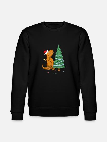 T-Rex hasst Weihnachten - Stanley/Stella Unisex Bio-Sweatshirt CHANGER - Schwarz