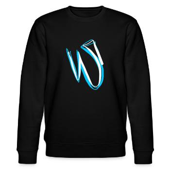 Geschenkidee für Kalligrafiesüchtigen - Stanley/Stella Unisex Bio-Sweatshirt CHANGER  - Schwarz - Vorne - Nik (191cm) & Marisol (170cm)