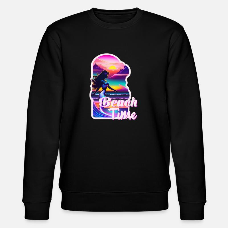 surf - beach time - retro - Stanley/Stella CHANGER Unisex Organic Sweatshirt - black