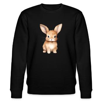 Süßer Hase - Stanley/Stella Unisex Bio-Sweatshirt CHANGER  - Schwarz - Vorne - Nik (191cm) & Marisol (170cm)