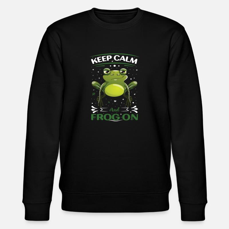 Keep Calm and Frog on - Stanley/Stella Unisex Bio-Sweatshirt CHANGER  - Schwarz