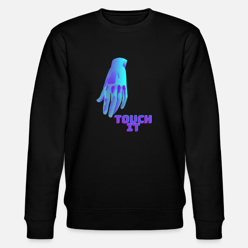 Touch It - Main Bleue - Sweat bio CHANGER Stanley/Stella Unisexe - noir
