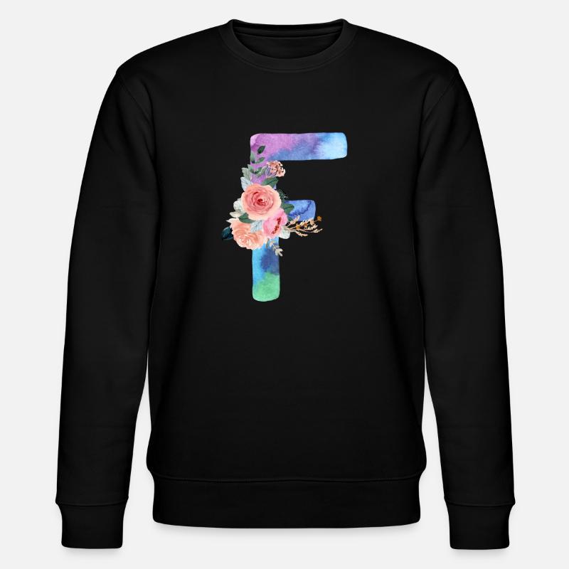 Buchstabe f Aquarell - Stanley/Stella Unisex Bio-Sweatshirt CHANGER  - Schwarz