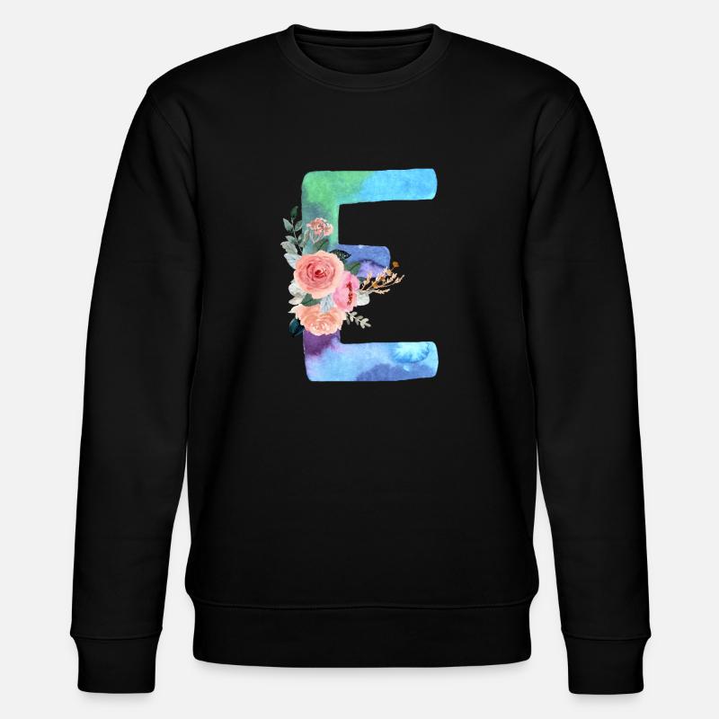 Buchstabe E Aquarell - Stanley/Stella Unisex Bio-Sweatshirt CHANGER  - Schwarz