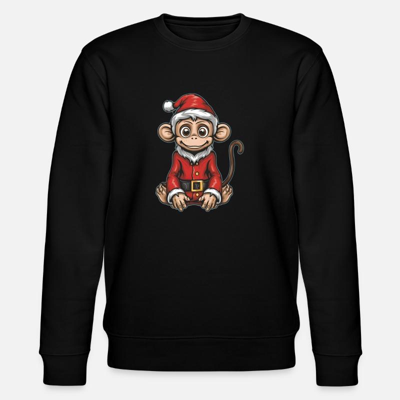 Weihnachtsmann Affe - Stanley/Stella Unisex Bio-Sweatshirt CHANGER  - Schwarz