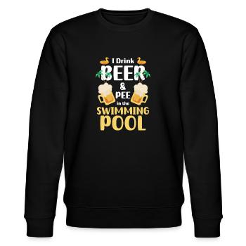 Swimming Pool Summer Recreation - Stanley/Stella CHANGER Unisex Organic Sweatshirt - black - Front - Nik (191cm) & Marisol (170cm)