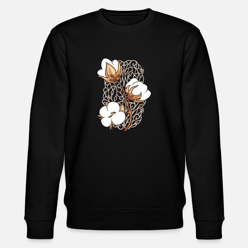 Ornamentelement mit blühendem Baumwollzweig - Stanley/Stella Unisex Bio-Sweatshirt CHANGER - Schwarz