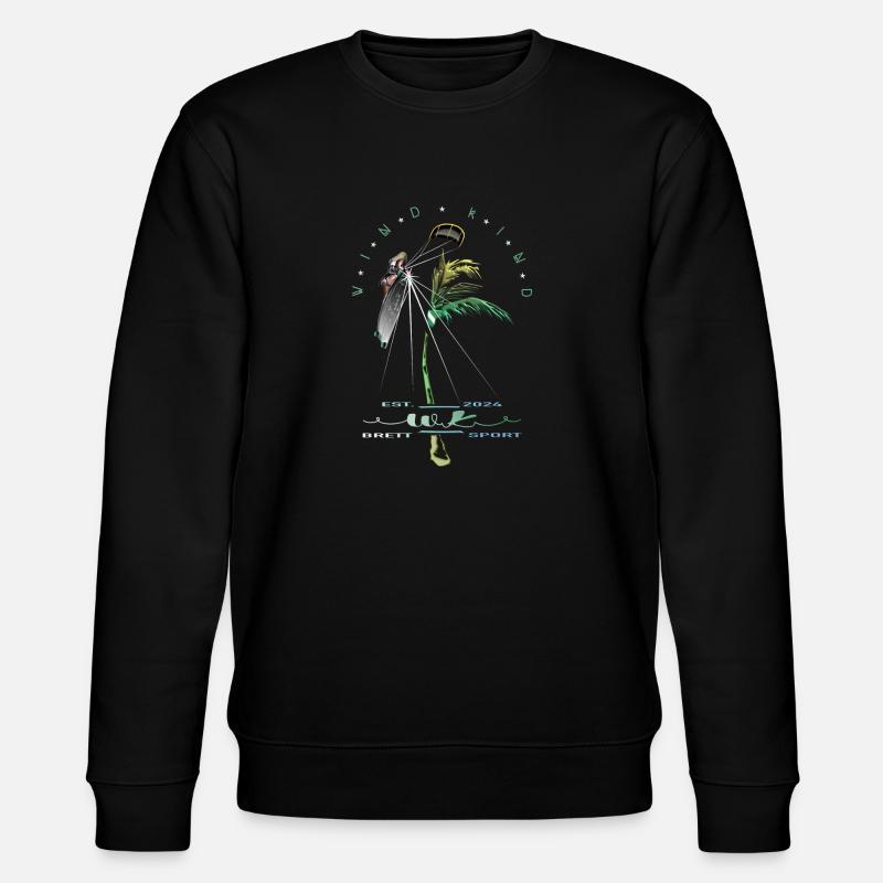 Kitesurferin Palme - Stanley/Stella Unisex Bio-Sweatshirt CHANGER  - Schwarz