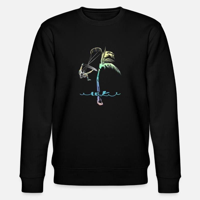 WK Palme Mann Kitesurfer - Stanley/Stella Unisex Bio-Sweatshirt CHANGER - Schwarz
