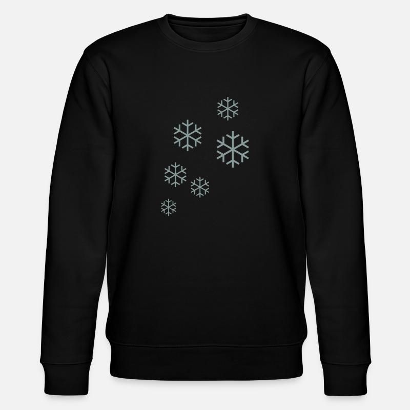 Schneeflocken - Stanley/Stella Unisex Bio-Sweatshirt CHANGER  - Schwarz