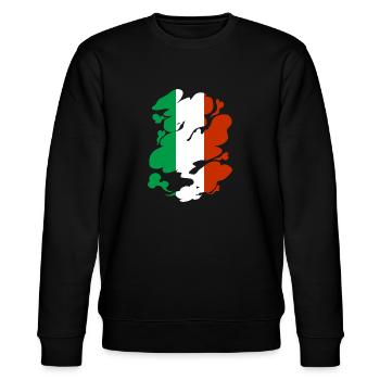 Italie Drapeau Vintage Drapeau Italien Occasion Look - Sweat bio CHANGER Stanley/Stella Unisexe - noir - Devant - Nik (191cm) & Marisol (170cm)