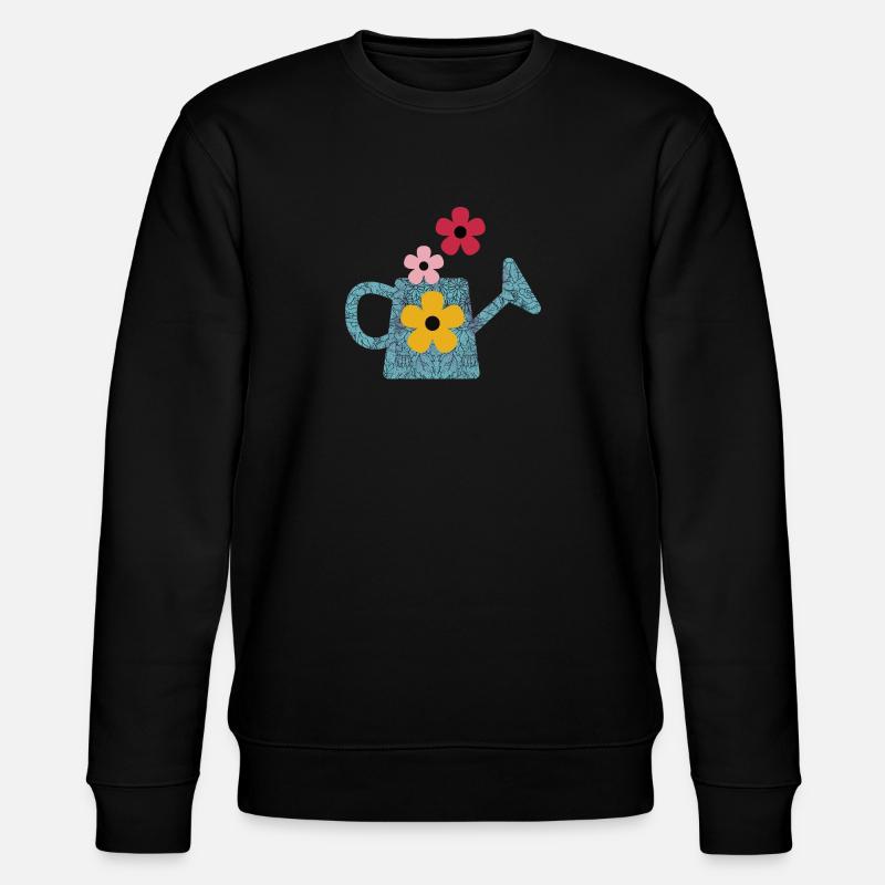 Arrosoir avec des fleurs - Sweat bio CHANGER Stanley/Stella Unisexe - noir