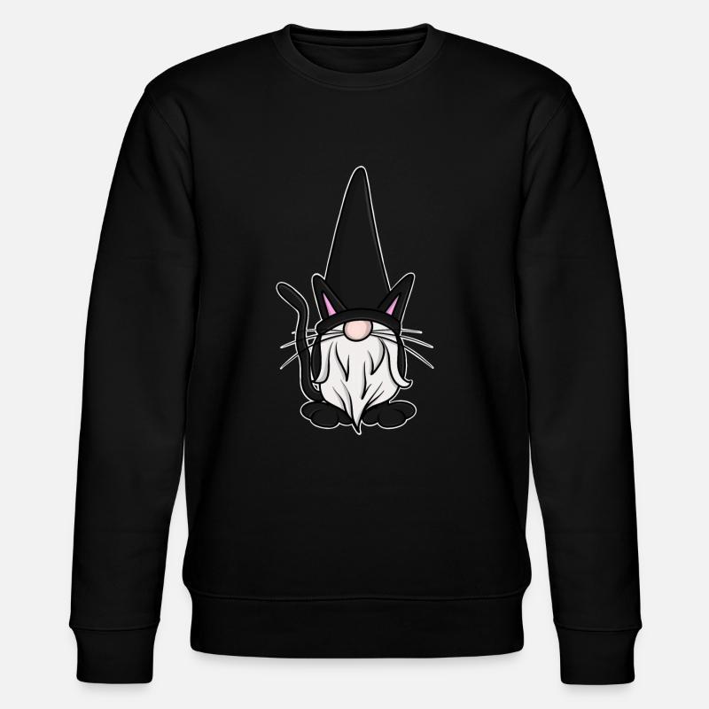 Katzen Gnome Gnomes - Stanley/Stella Unisex Bio-Sweatshirt CHANGER  - Schwarz