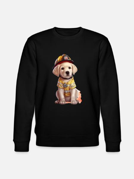 Firefighter cute labrador - Stanley/Stella CHANGER Unisex Organic Sweatshirt - black