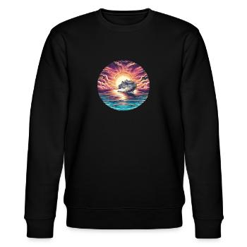 Cruise into the sunset - Stanley/Stella CHANGER Unisex Organic Sweatshirt - black - Front - Nik (191cm) & Marisol (170cm)