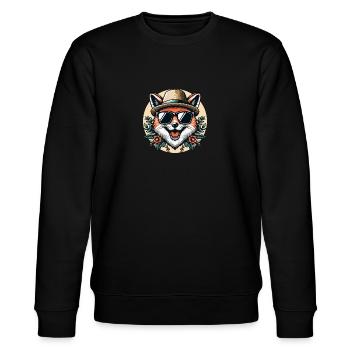 Stylischer Fuchs - Stanley/Stella Unisex Bio-Sweatshirt CHANGER  - Schwarz - Vorne - Nik (191cm) & Marisol (170cm)