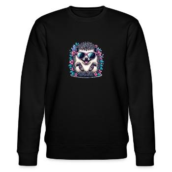 Colorful Hedgehog - Stanley/Stella CHANGER Unisex Organic Sweatshirt - black - Front - Nik (191cm) & Marisol (170cm)