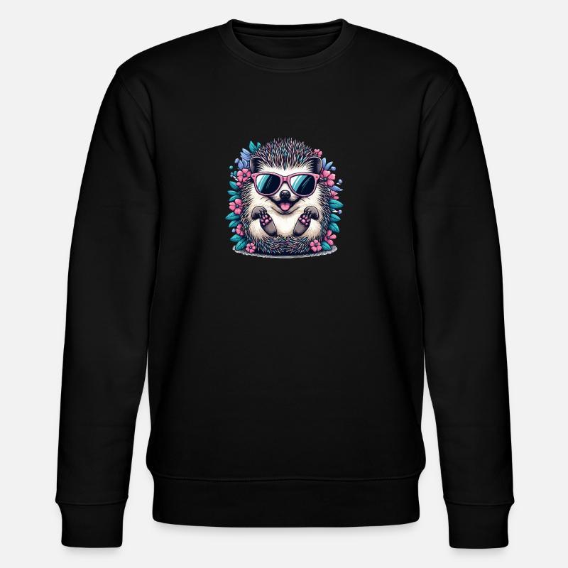 Buntes Igelchen - Stanley/Stella Unisex Bio-Sweatshirt CHANGER  - Schwarz