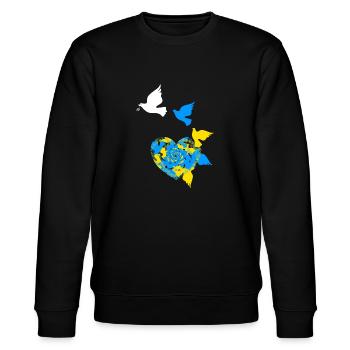 Ukraine - Stanley/Stella Unisex Bio-Sweatshirt CHANGER  - Schwarz - Vorne - Nik (191cm) & Marisol (170cm)