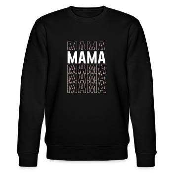MAMAMAMA | Geschenk, Mama Shirt, Brief Print Tee | - Stanley/Stella Unisex Bio-Sweatshirt CHANGER  - Schwarz - Vorne - Nik (191cm) & Marisol (170cm)