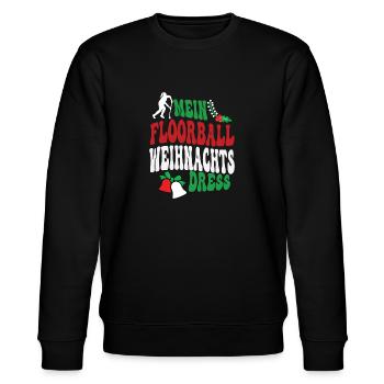 Floorball Weihnachten Floorballspielerin XMAS Team - Stanley/Stella Unisex Bio-Sweatshirt CHANGER  - Schwarz - Vorne - Nik (191cm) & Marisol (170cm)