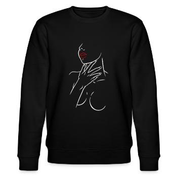 Sexy Frau - Stanley/Stella Unisex Bio-Sweatshirt CHANGER  - Schwarz - Vorne - Nik (191cm) & Marisol (170cm)