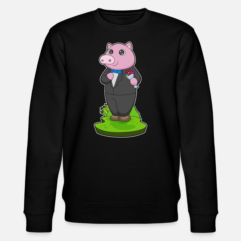 Pig Groom Jacket Wedding - Stanley/Stella CHANGER Unisex Organic Sweatshirt - black