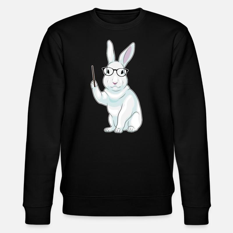 Bunny Teacher Pointer - Stanley/Stella CHANGER Unisex Organic Sweatshirt - black