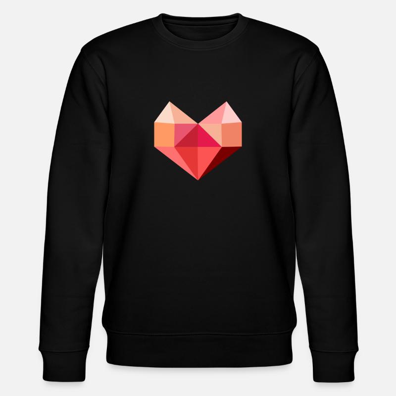 Herz rosa - Stanley/Stella Unisex Bio-Sweatshirt CHANGER  - Schwarz
